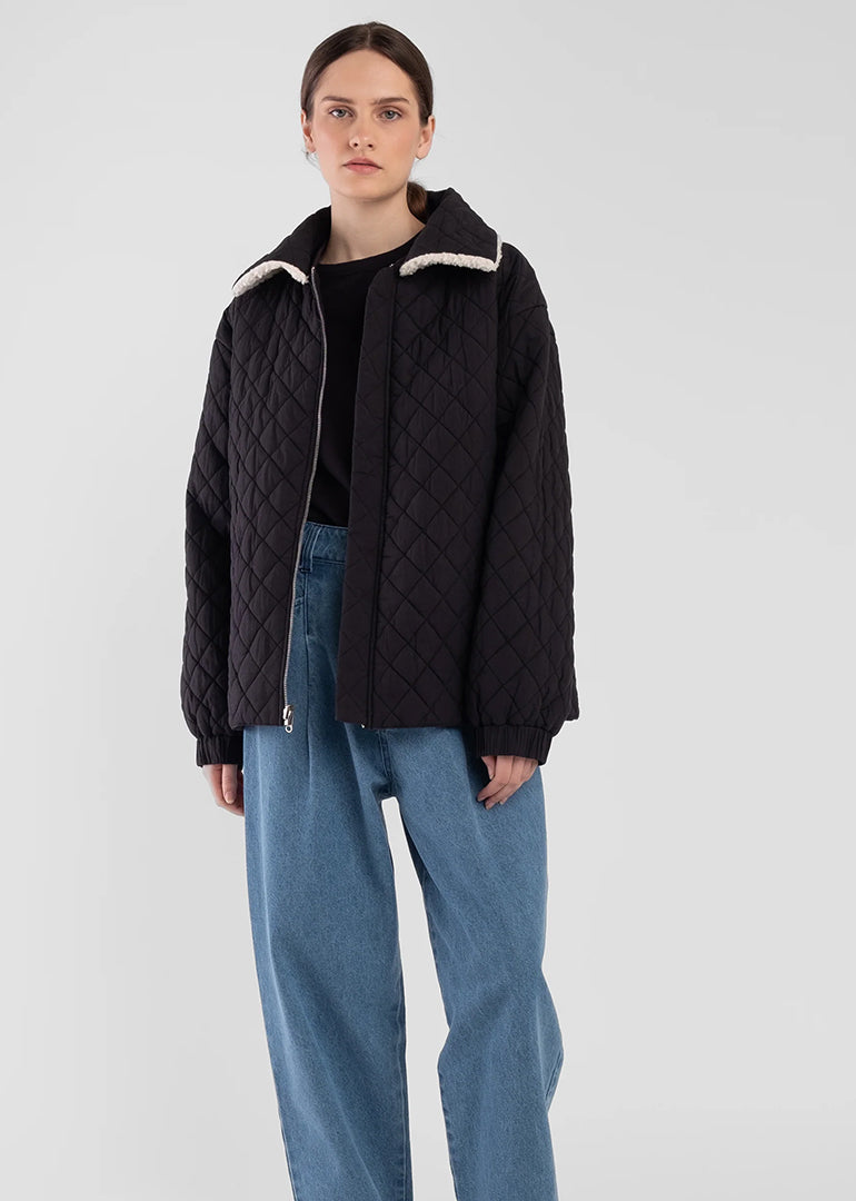 Micaela Greg - Reversible Bomber in Faded Black 