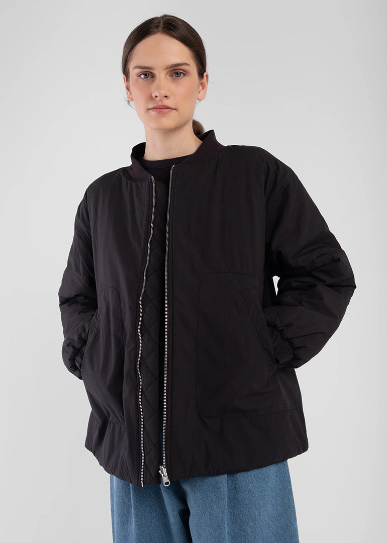 Micaela Greg - Reversible Bomber in Faded Black 
