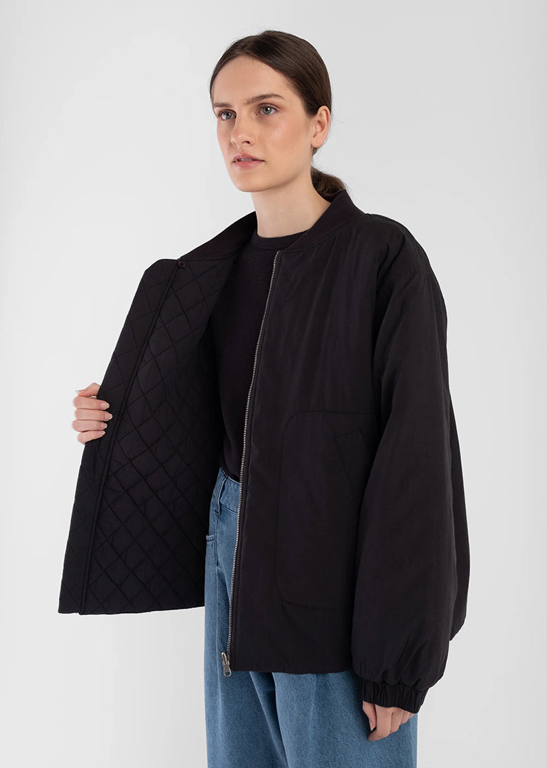 Micaela Greg - Reversible Bomber in Faded Black 